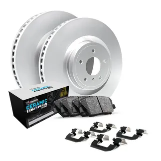 R1 Concepts WJTH1-73023 Brake Rotors - Carbon Coated W/ Euro Ceramic Pads & Hdw
